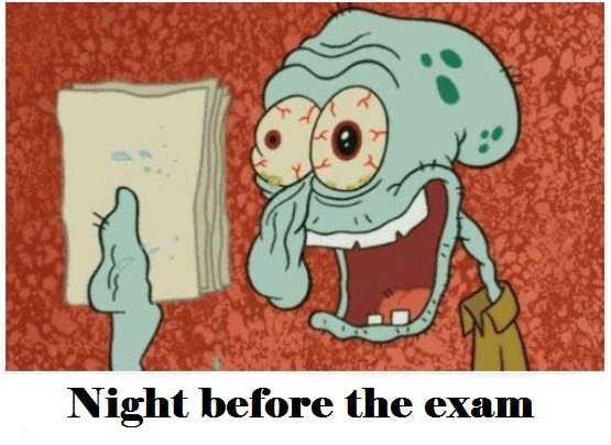 Night Before Exam Squidward